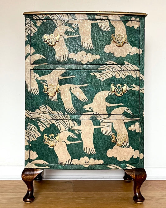 1930s Fabric Covered Chest of Drawers