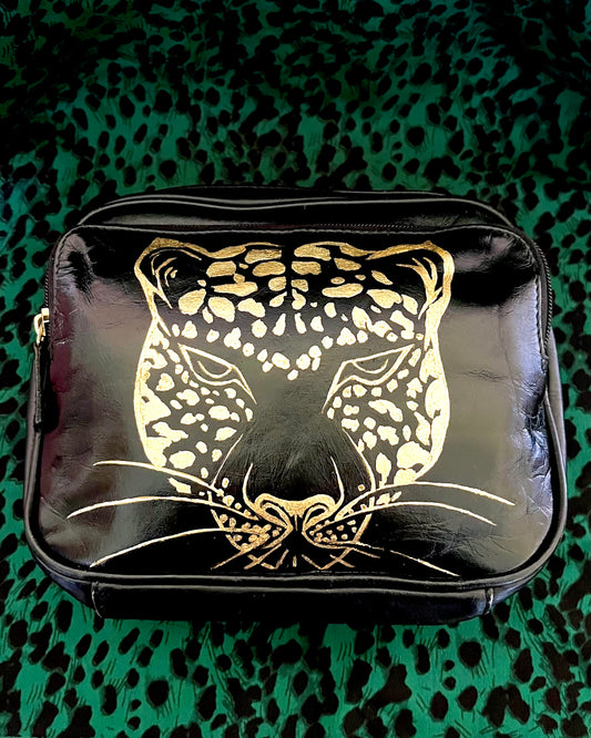 Gold Leopard Head Bag