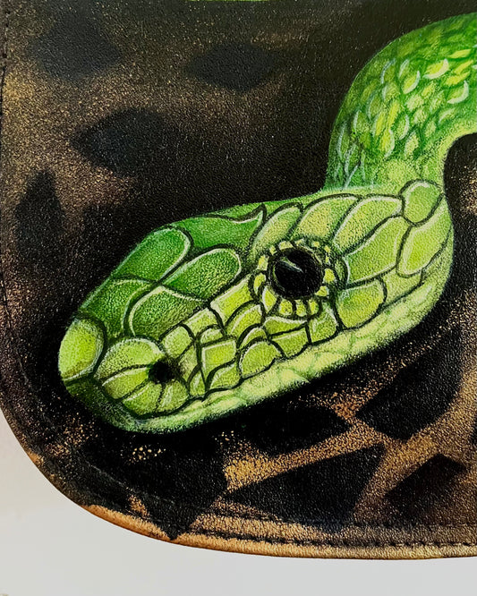 Snake Bag - hand-painted