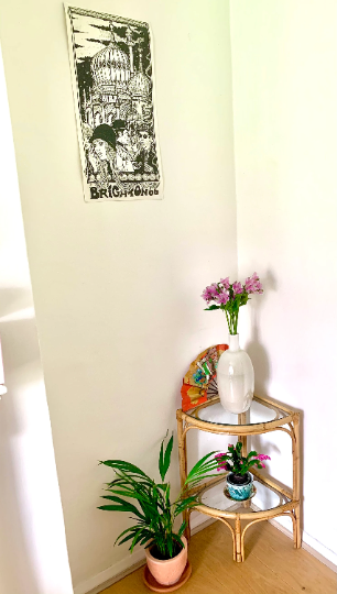 Refinished Vintage Cane / Bamboo Corner Unit