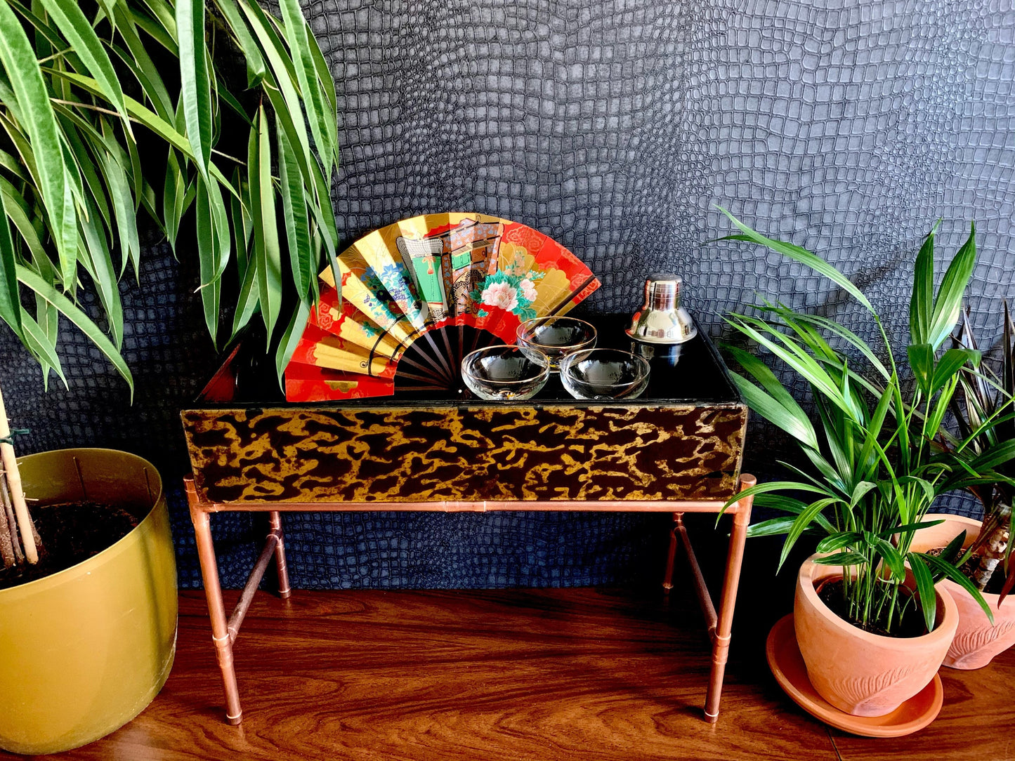 Mid Century Metal Plant Stand / Drinks Bar