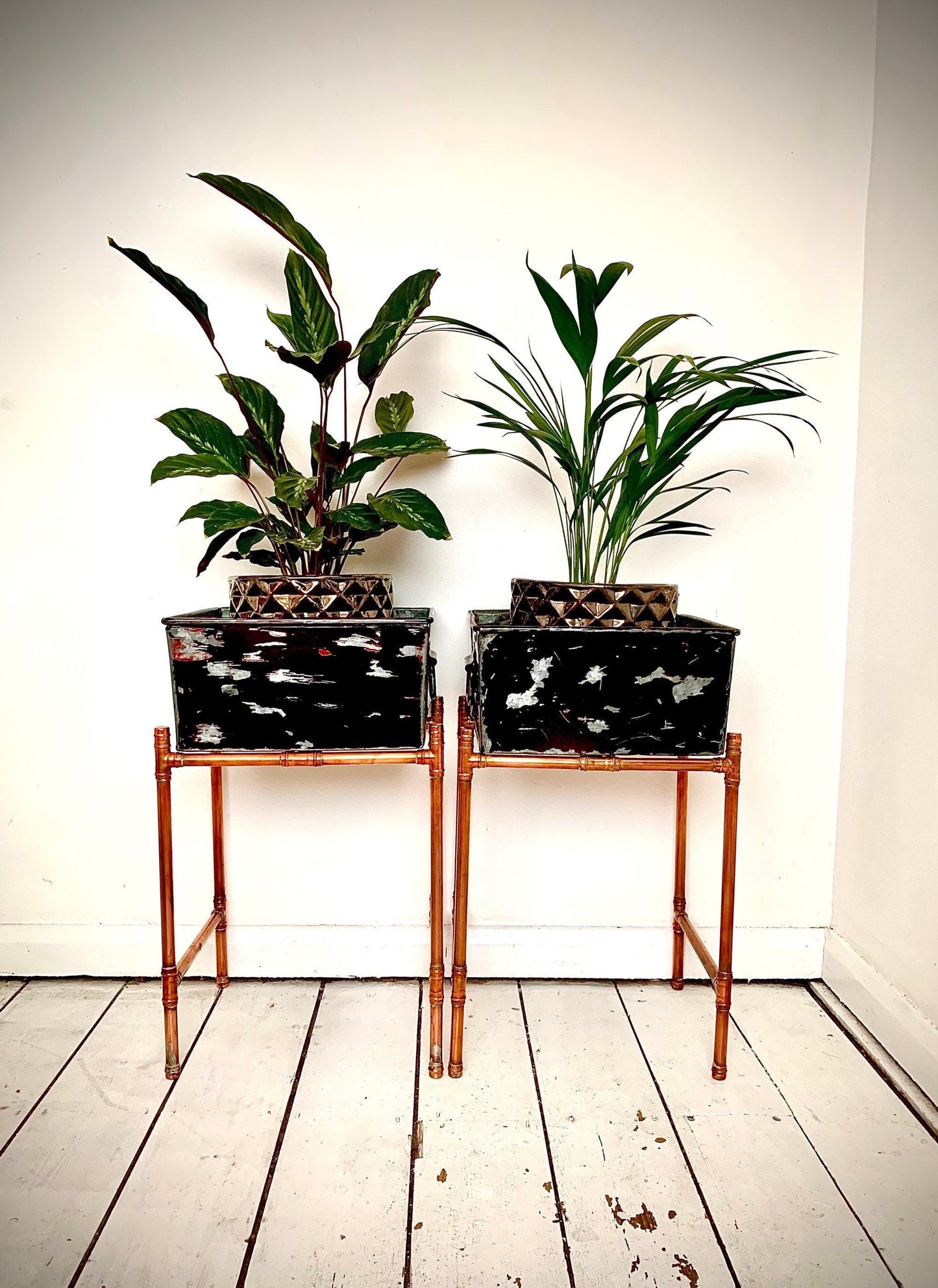 Vintage Decoupaged Plant Stands