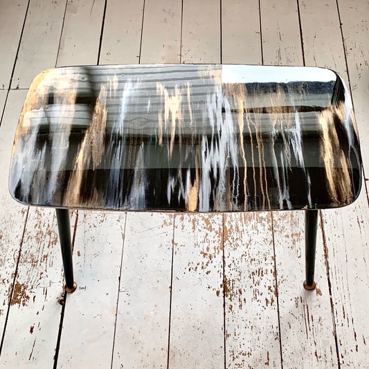 Mid Century Abstract Tiger Stripe Table