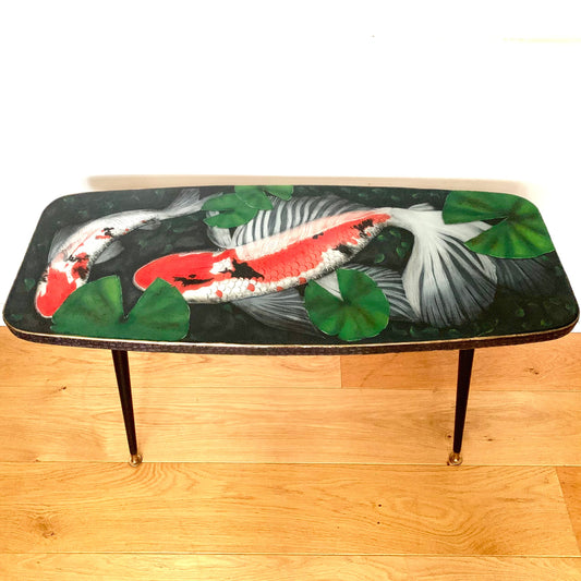 A 3D Mid Century Teak Fish Table