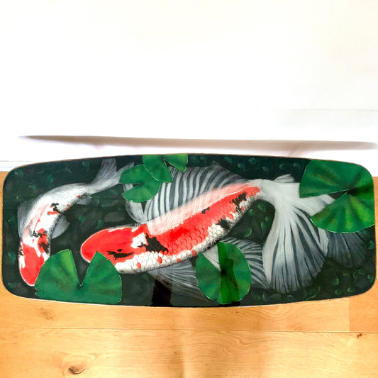 A 3D Mid Century Teak Fish Table