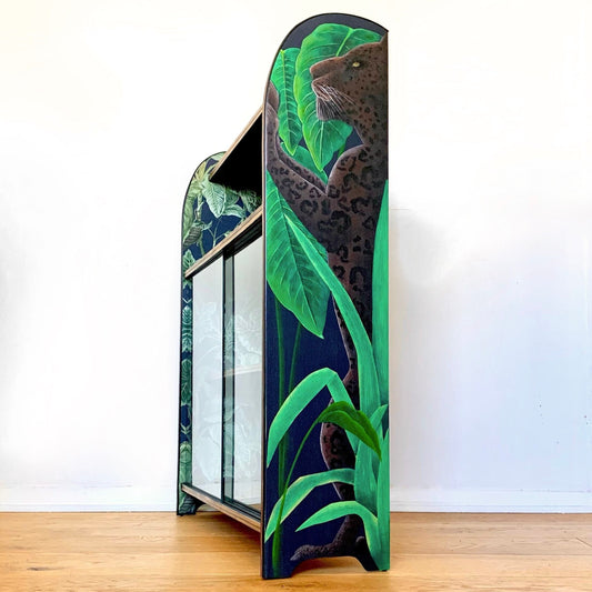 Mid Century Panther Bookcase Cabinet