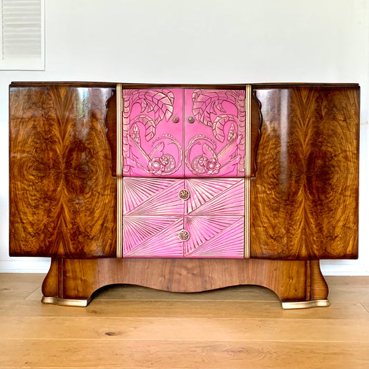 Jacob Summer’s & Sons MCM Cocktail Cabinet with Mother of Pearl
