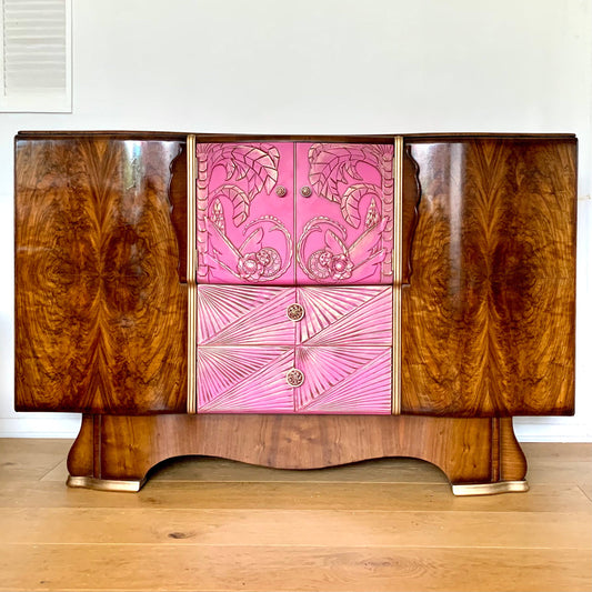 Jacob Summer’s & Sons MCM Cocktail Cabinet with Mother of Pearl