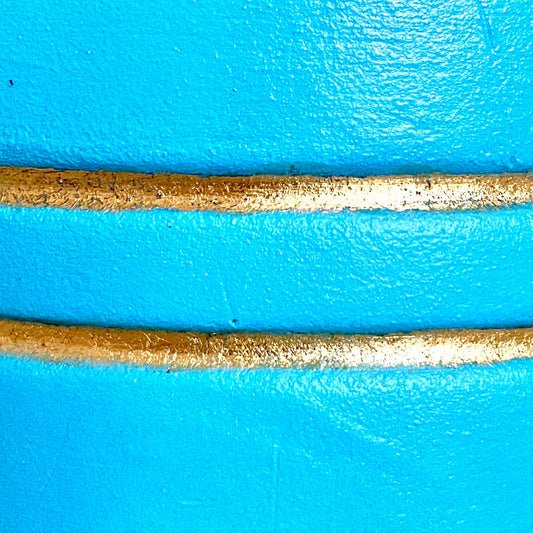 Vintage Turquoise and Gold Leaf Terracotta Plant Pot