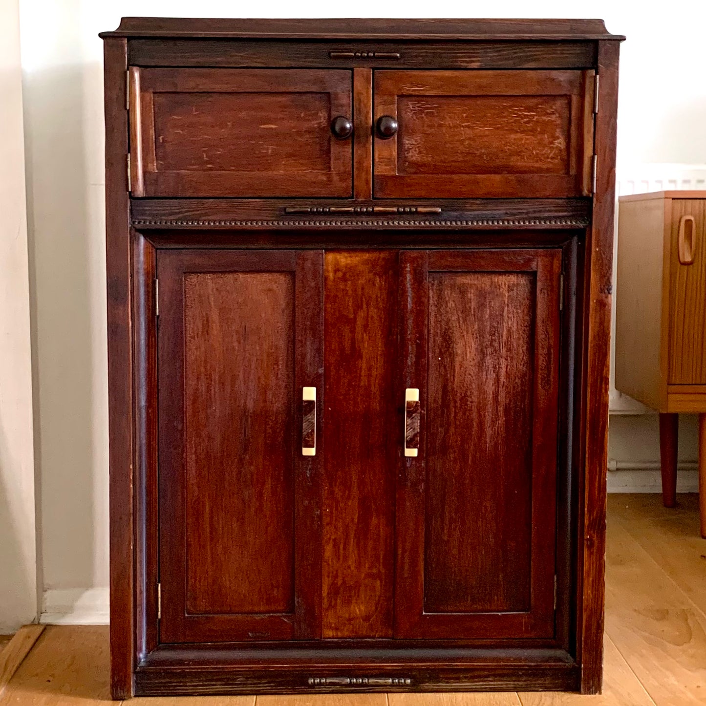 1930s Walnut Pelican Cabinet