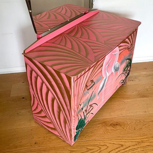 Mid Century Heron Dressing Table - original artwork