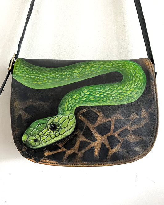 Snake Bag - hand-painted
