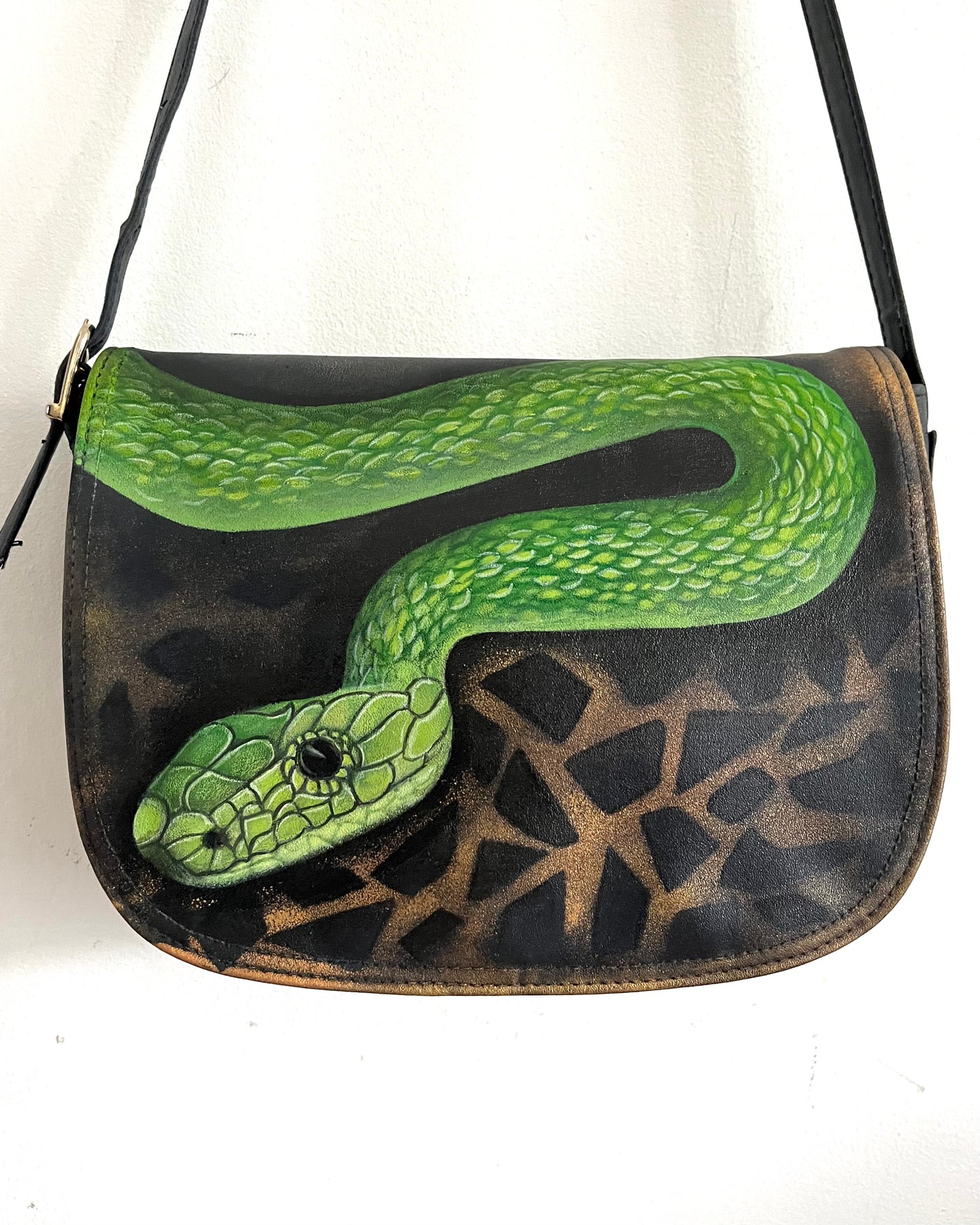 Snake Bag - hand-painted