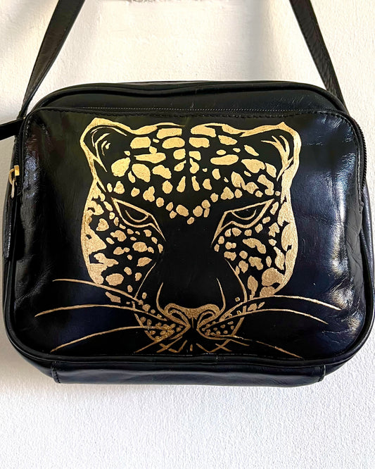 Gold Leopard Head Bag