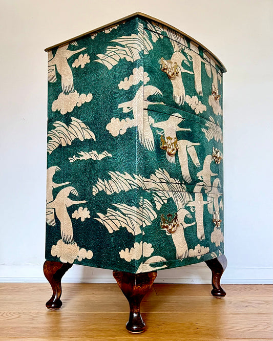 1930s Fabric Covered Chest of Drawers