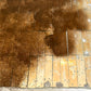 Gold Metal Leaf Demilune Table with Mirrored Glass