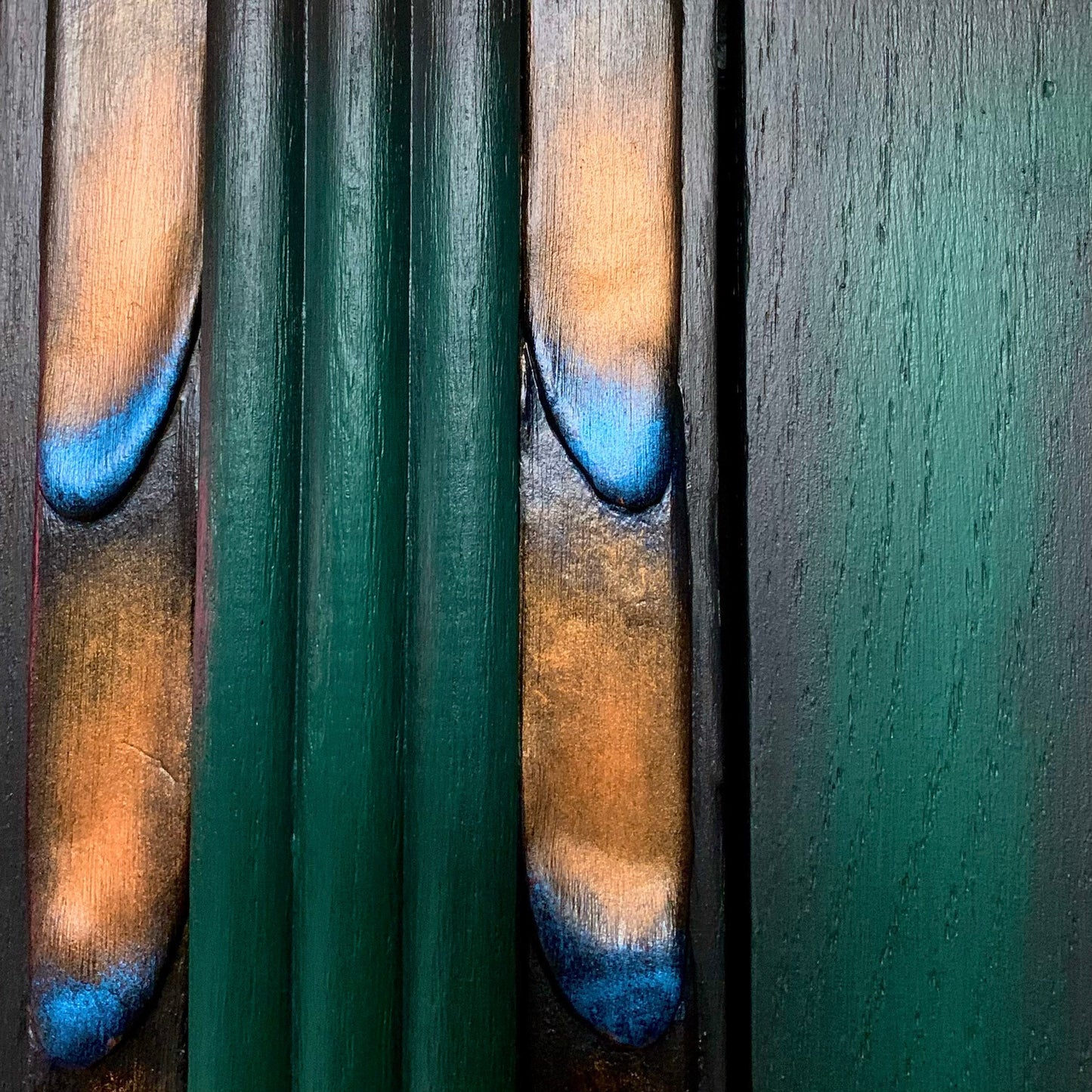 Art Deco Walnut and Stained Glass Cabinet