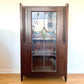 Art Deco Walnut and Stained Glass Cabinet
