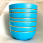 Vintage Turquoise and Gold Leaf Terracotta Plant Pot