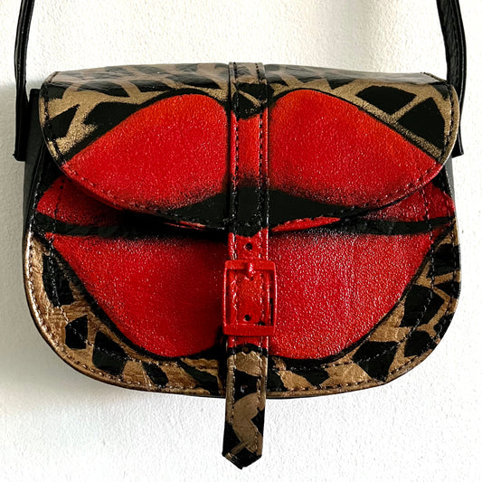 Lips Bag - hand-painted