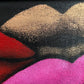 Hand-painted Up-cycled Lips Bag