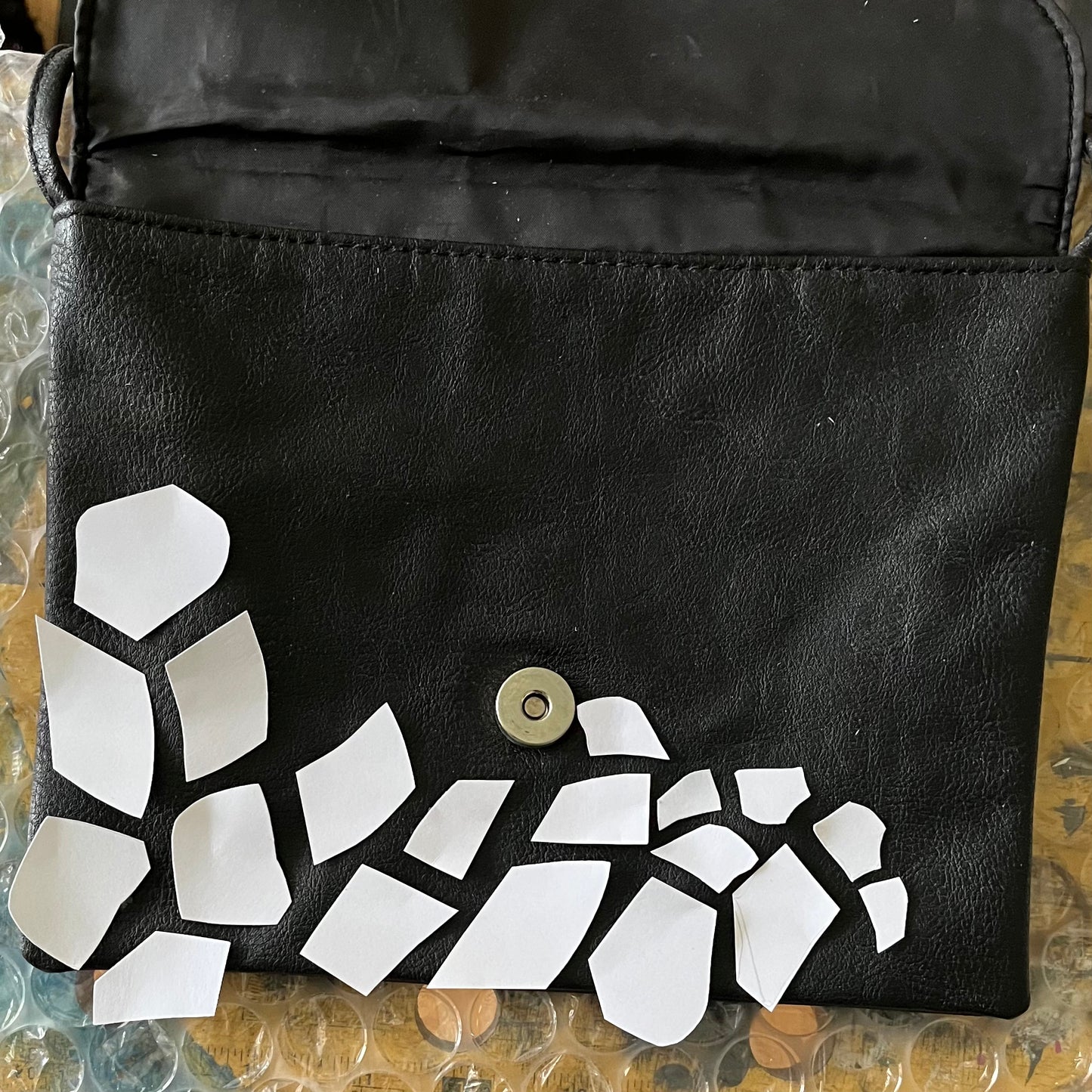 Hand-painted Up-cycled Lips Bag