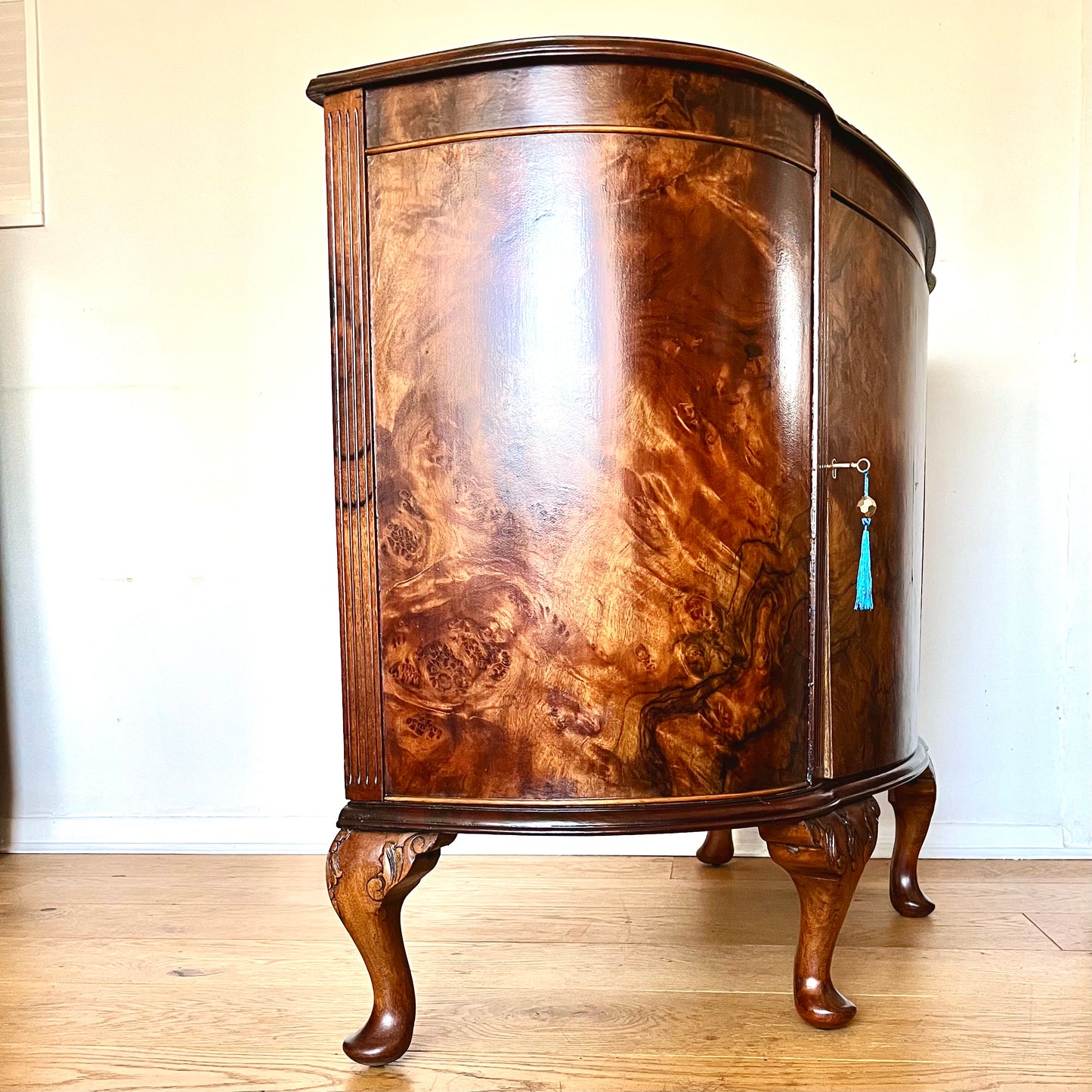Antique Demilune Walnut Cabinet