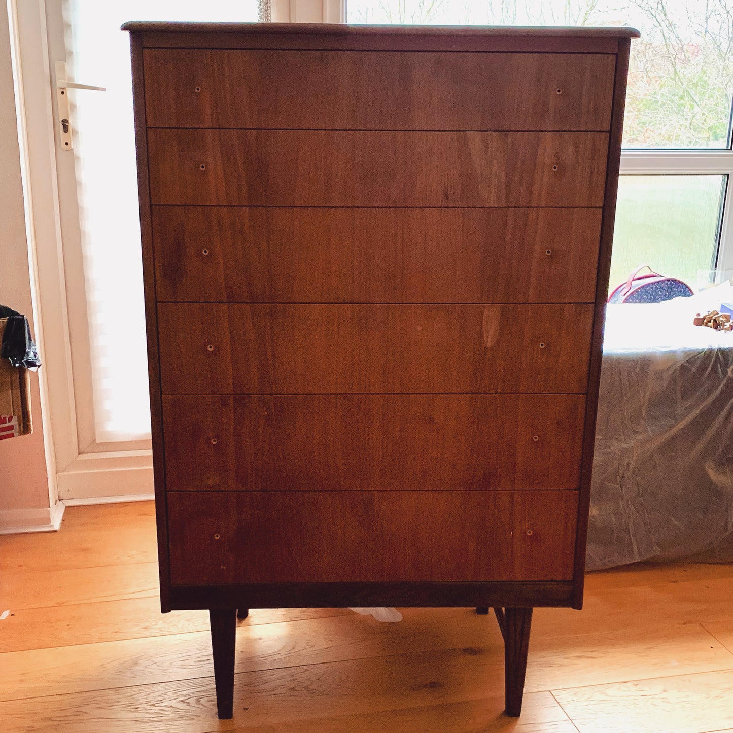 Mid Century Magpie Tallboy Chest of Drawers