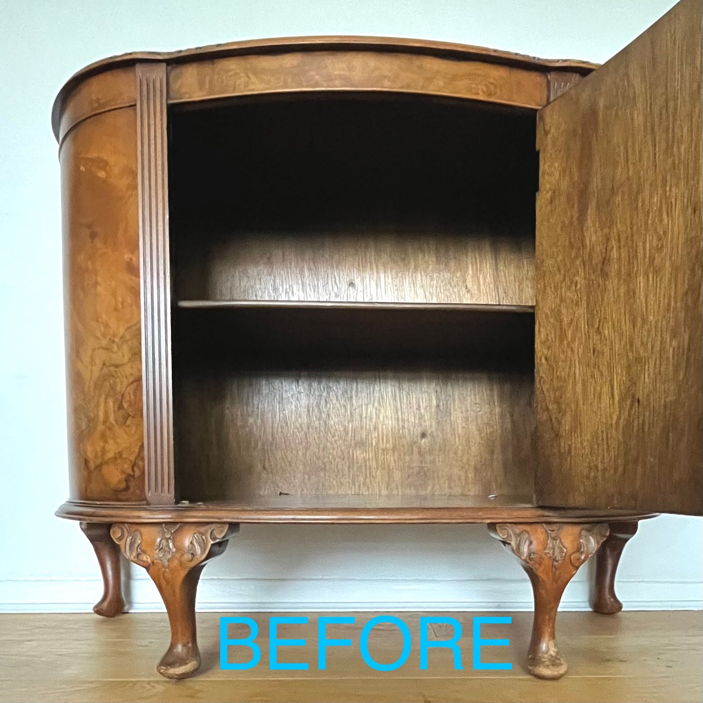 Antique Demilune Walnut Cabinet