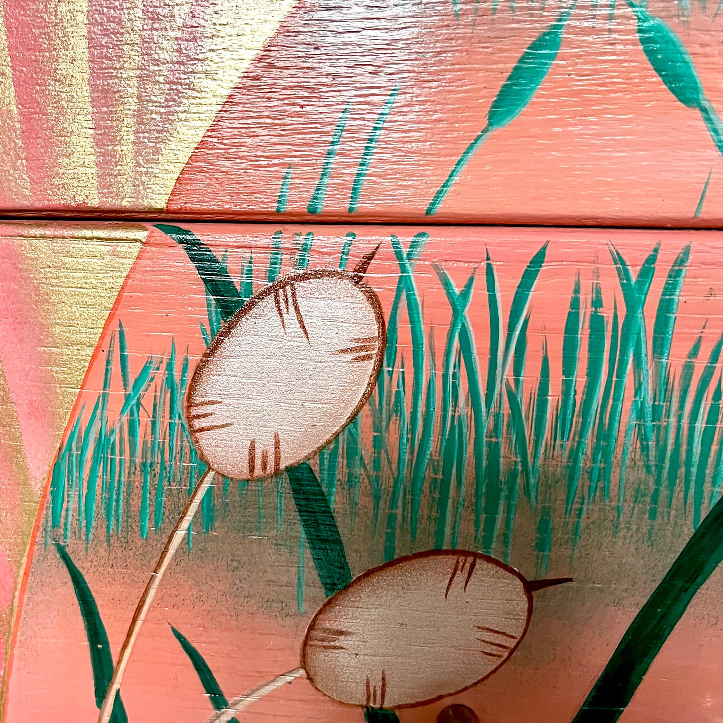 Mid Century Heron Dressing Table - original artwork